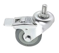 SPARES2GO Universal Braked Swivel Castor Trolley Wheel M10 Screw Mini Wheel (50mm)