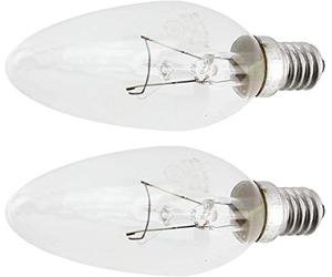 SPARES2GO Universal Candle Light Bulb Lamp 60W SES E14 (Pack of 2)