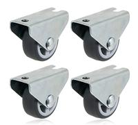 SPARES2GO Universal Castor Wheels Fixed Plate Fixing 1'' Mini Wheel (30mm, Pack of 4)