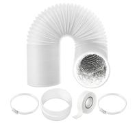 SPARES2GO Universal Cooker Hood Extractor Vent Hose 5" x 2.5m PVC Aluminium Foil Insulated Duct Outlet Pipe Extension Kit