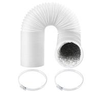 Spares2Go Universal Cooker Hood Extractor Vent Hose Pvc Insulated Duct Outlet Pipe 5" X 6M + Clips