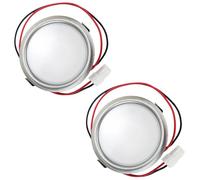 SPARES2GO Universal Cooker Hood Light Bulb & Lens Extractor Fan Lamp Diffusor 3.1W, 3V, LED, 67mm (Pack of 2)