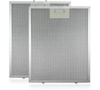 SPARES2GO Aluminium Cooker Hood Metal Mesh Grease Filter for Kitchen Extractor Fan Vent (Pack of 2 Filters, Silver, 300 x 240 mm)