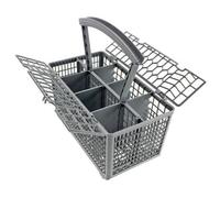 SPARES2GO Dishwasher Cutlery Basket Cage Lid & Removable Handle (235 x 242 x 130mm) Grey