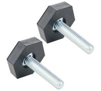 SPARES2GO Universal Fridge Freezer Adjustable Screw in Foot Leg M6 6mm (Pack of 2)