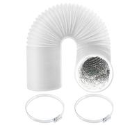 Spares2Go Universal Hvac Vent Hose 6" X 2.5M Pvc Aluminium Foil Insulated Duct Exhaust Outlet Pipe + Clamp Clips