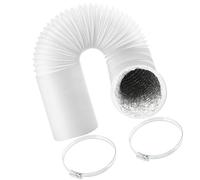 SPARES2GO Universal HVAC Vent Hose PVC Aluminium Foil Insulated Duct Exhaust Outlet Pipe (5" x 6m) + Clamp Clips