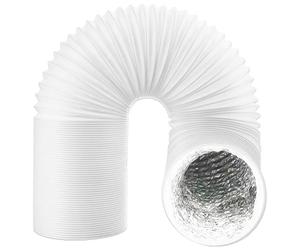 SPARES2GO Universal Insulated Vent Hose Flexible PVC Aluminium Foil Lined Duct Outlet Pipe (4" x 2.5m)