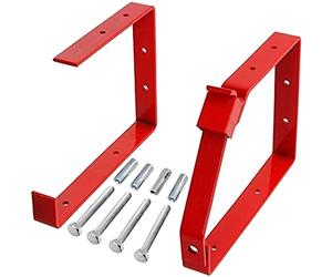 SPARES2GO Universal Lockable Wall Ladder Storage Rack Brackets (Red)