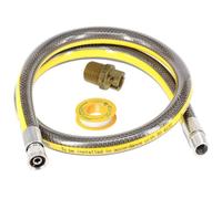 Spares2Go Universal Oven Cooker Gas Hose 4Ft 1/2" Straight Bayonet Micro Pipe Connector Ptfe