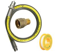 Spares2Go Universal Oven Cooker Gas Supply Hose Straight Bayonet Pipe 3Ft 1/2" Ptfe Kit