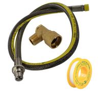Spares2Go Universal Oven Cooker Gas Supply Hose Straight Bayonet Pipe 4Ft 1/2" Ptfe Tape