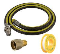 Spares2Go Universal Oven Cooker Gas Supply Hose Straight Bayonet Pipe Joint 5Ft 1/2" Ptfe