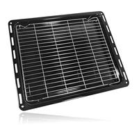 SPARES2GO Universal Oven Grill Tray Shelf for Bosch for Neff for Siemens | Measures: 46.5cm x 37.5cm, Complete Pan Base and Grid Rack Stand, 465mm x 375mm