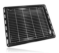 SPARES2GO Universal Oven Grill Tray Shelf Pan Base and Rack (45.5cm x 37cm) | Fits 46cm Cavity Width, Complete with Grid Stand