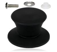 SPARES2GO Universal Pan Lid Handle 47mm Saucepan Slow Cooker Steamer Pot Knob (Black Silicone)