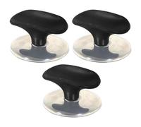 SPARES2GO Universal Pan Lid Handle 6cm Saucepan Slow Cooker Steamer Pot Knobs (Black/Chrome Silver, Pack of 3)