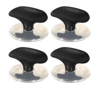 Spares2Go Universal Pan Lid Handle 6Cm Saucepan Slow Cooker Steamer Pot Knobs (Black / Chrome Silver, Pack Of 4)