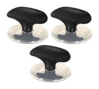 Spares2Go Universal Pan Lid Handle 6Cm Saucepan Slow Cooker Steamer Pot Knobs (Black / Chrome Silver, Pack Of 3)