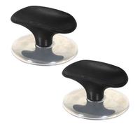 Spares2Go Universal Pan Lid Handle 6Cm Saucepan Slow Cooker Steamer Pot Knobs (Black / Chrome Silver, Pack Of 2)