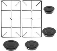 Spares2Go Universal Pan Support & Burner Kit For Cooker Gas Hob 2 Grids 455mm X 245mm + 4 Burners