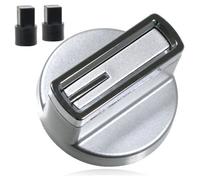 Spares2Go Universal Silver And Chrome Control Switch Knob For Oven Cooker & Hob 38mm 5mm Square (Silver, Pack Of 4)