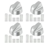 Spares2Go Universal Silver Control Knobs For All Makes And Models Of Oven Cooker & Hob (Pack Of 4)