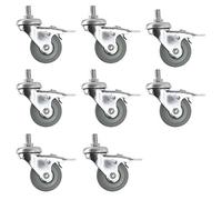 SPARES2GO Universal Swivel Castor Wheels M10 Braked For Divan Beds Cabinets and Drawers (50mm, Pack of 8)