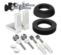 Spares2Go Universal Toilet Fixing Kit (Angled Pan Floor Bracket + Cistern Leak Seal Accessory Set)
