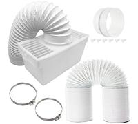 SPARES2GO Universal Tumble Dryer Condenser Vent Box + Extra Long 10m Vent Hose Pipe (4" / 100mm)