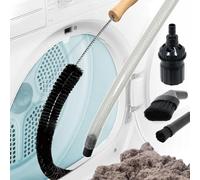 SPARES2GO Universal Tumble Dryer Lint Removal Kit Vacuum Hose Dusting Brush Clea