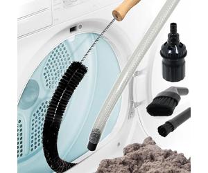SPARES2GO Universal Tumble Dryer Lint Removal Kit Vacuum Hose Dusting Brush Clea