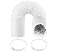 Spares2Go Universal Tumble Dryer Vent Hose 4" X 6M Pvc Aluminium Insulated Duct Outlet Pipe + Clips