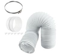 Spares2go Universal Vented Tumble Dryer (4" / 100mm Diameter) Vent Hose & Extension Ring Kit