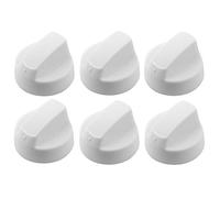 SPARES2GO Universal White Control Knobs for Gas Fire, Storage Heater & Trouser Press (Pack of 6 + Adaptors)