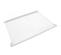 SPARES2GO Upper Middle Glass Shelf for Beko Fridge with Front Back Trims | Replacement Undercounter Refrigerator Insert with Trim, Top , Clear, C00869511, 4331213900