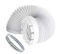 SPARES2GO Vent Hose & Adaptor Worm Drive Screw Steel Pipe Clip Kit For Indesit Tumble Dryer (2 Metres, 4'' Fitting)