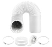 SPARES2GO Vent Hose for Bosch, fits Neff, fits Siemens Cooker Hood Extractor PVC Aluminium Foil Insulated Duct Outlet Pipe Connector Kit (5" x 6m)