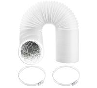 SPARES2GO Vent Hose for Bosch, fits Neff, fits Siemens Tumble Dryer PVC Aluminium Foil Insulated Duct Outlet Pipe (4" x 6m) + Clamp Clips