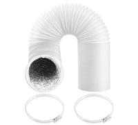 SPARES2GO Vent Hose for ElectriQ Air Con PVC Aluminium Foil Insulated Portable Air Conditioner Duct Outlet Pipe (5" x 6m) + Clamp Clips