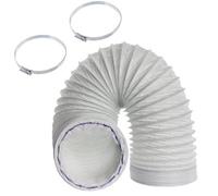 Spares2Go Vent Hose For Logik Air Conditioner Conditioning 3M 5" Extension + Pipe Clips