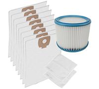 SPARES2GO Washable Motor Filter + Wet & Dry Cloth Bags for NILFISK ALTO AERO Vacuum Cleaner (Pack of 8 + Fleece Filter)