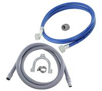 SPARES2GO Water Fill Pipe & Drain Hose Extension Kit Compatible with Samsung Washing Machine (2.5M)