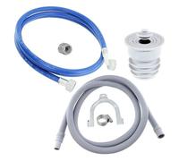 Spares2Go Water Fill Pipe + Drain Hose + Seal Plug Kit Washing Machine Dishwasher Waste Extension Set (2.5M)