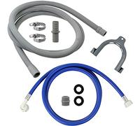 SPARES2GO Water Fill Pipe Inlet Hose + Drain Outlet Pipe Extension Kit Compatible with Beko Dishwasher (2.5m)