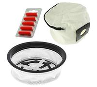 SPARES2GO Zip Cloth Reusable Dust Bag + 11" Filter for Numatic Henry Hetty 160 Series Cordless Vacuum Cleaner (+ 5 Fresheners)