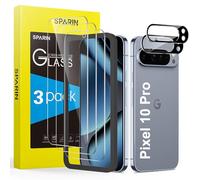 SPARIN Pack of 3 + 2 Screen Protectors for Google Pixel 10 Pro Tempered Glass with Camera Protection and Mounting Frame, 9H Hardness Screen Protector