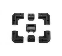 SPARK 7PC Solar Panel Mounting Brackets Black - Drill-Free Waterproof Corner & Side Bracket Kit with Cable Entry Gland - Fits Motorhomes, Caravans, Campervans, RV, Boats & Marine