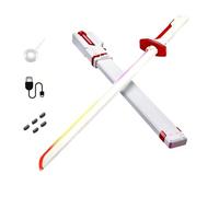Spark Effect Sword, Rechargeable LED Cosplay Sword with Mist Spray Effect & Motion-Activated Sound - Light-Up Sword with Colour-Changing Blade, Safe Role-Play Toy for Parties (white)