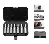 Spark Extractor Set with 360 Degree Angled, Chrome Vanadium Steel Hand Tool Kit for Tight Spaces, Flexible Swivel Design with Multiple Socket Sizes and Strong(A)